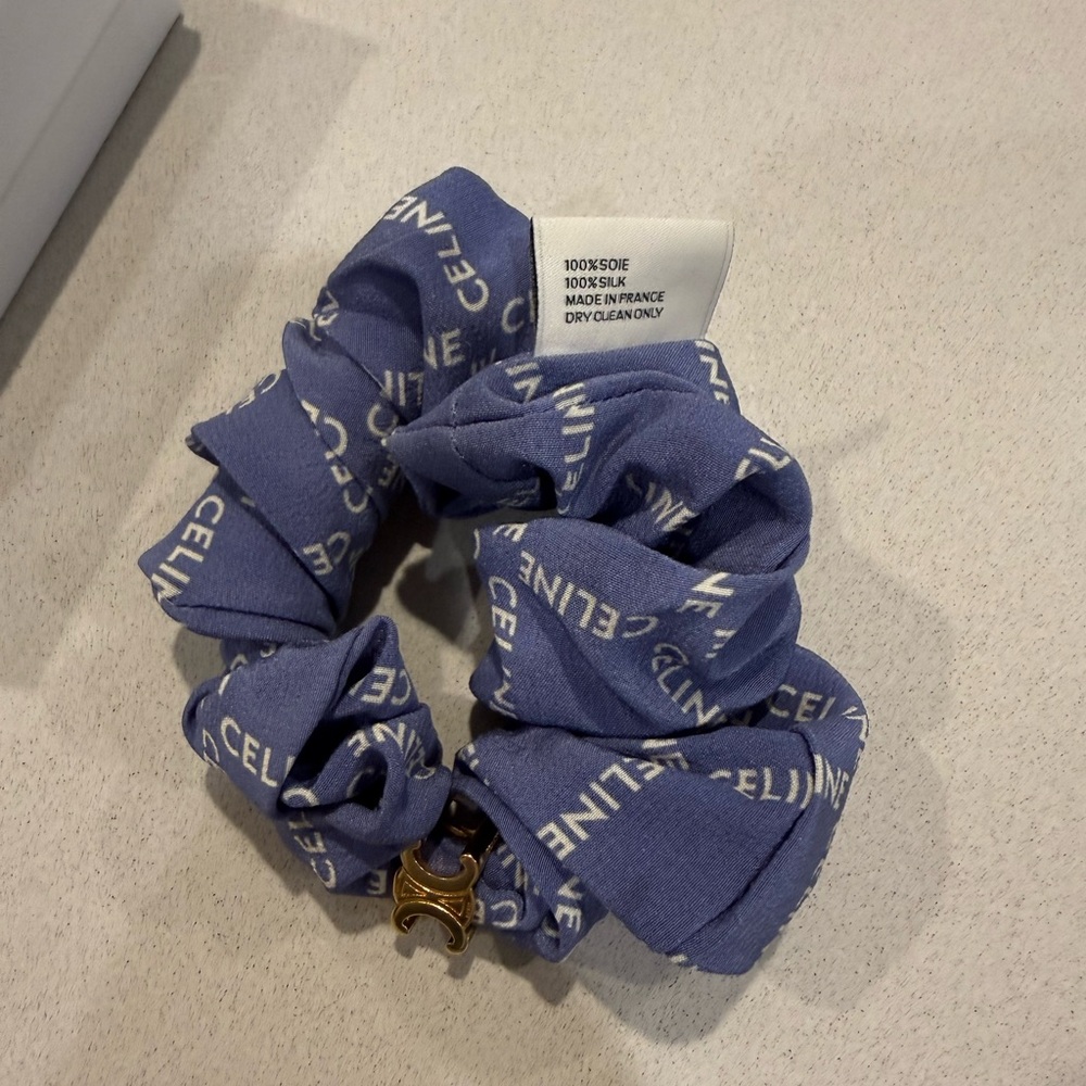 Celine Blue Hair Scrunchie - Picture 5 of 7
